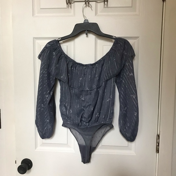 $5/$30- Abercrombie Off the Shoulder Chiffon Bodysuit - Picture 2 of 2